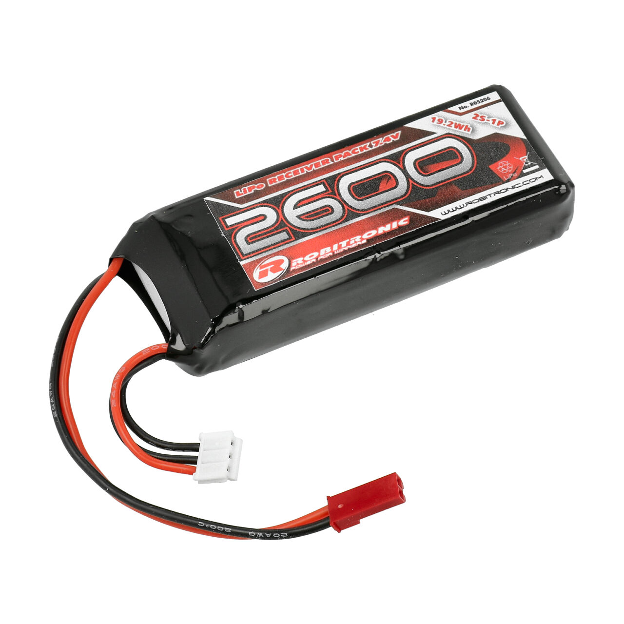 R05206 LiPo Akku 2600mAh 2S 2/3A Straight Empfängerpack (EH)