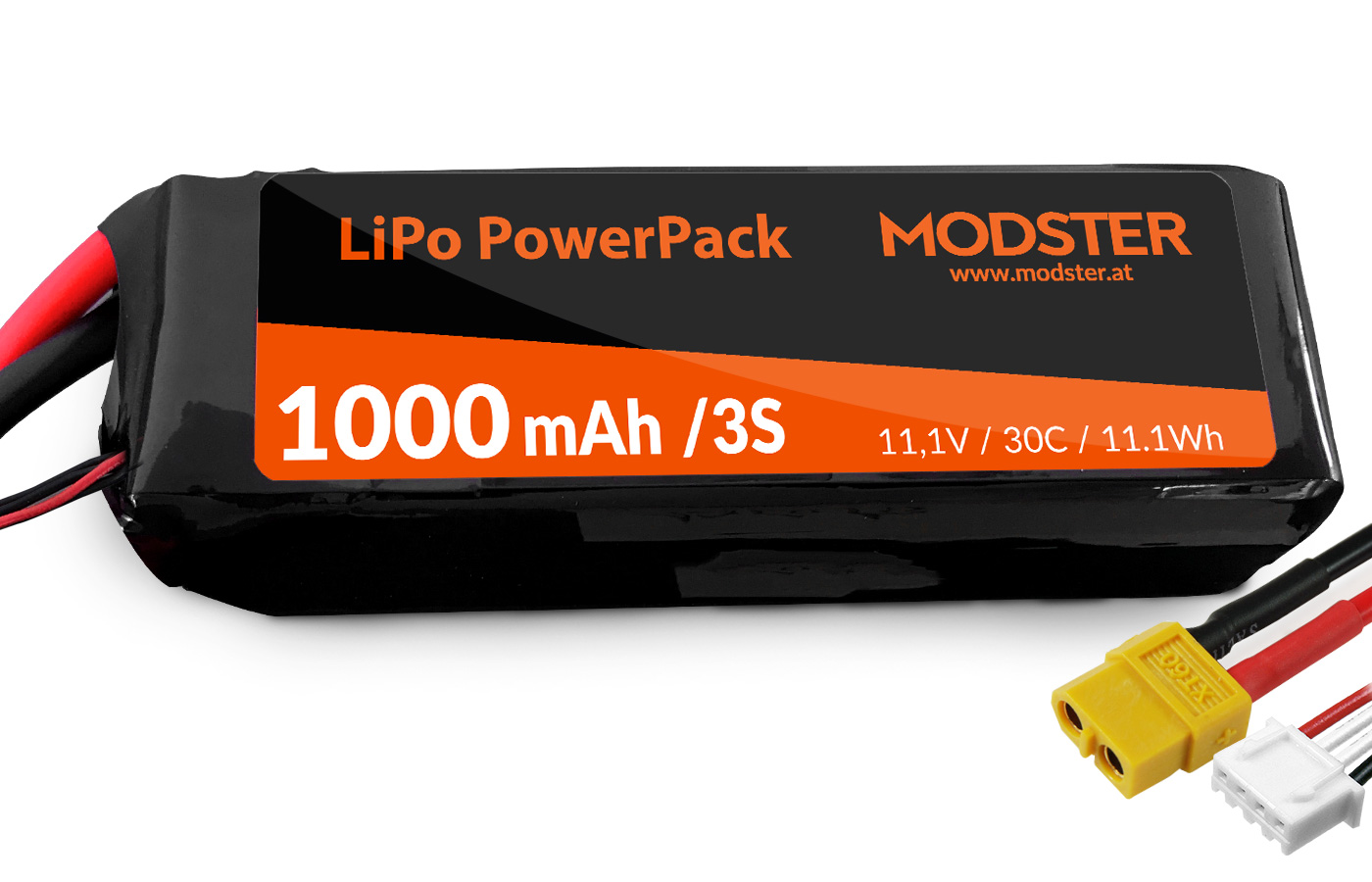 Modster LiPo Akku 3S 11,1V 1000 mAh 30C (XT60) PowerPack MD11668