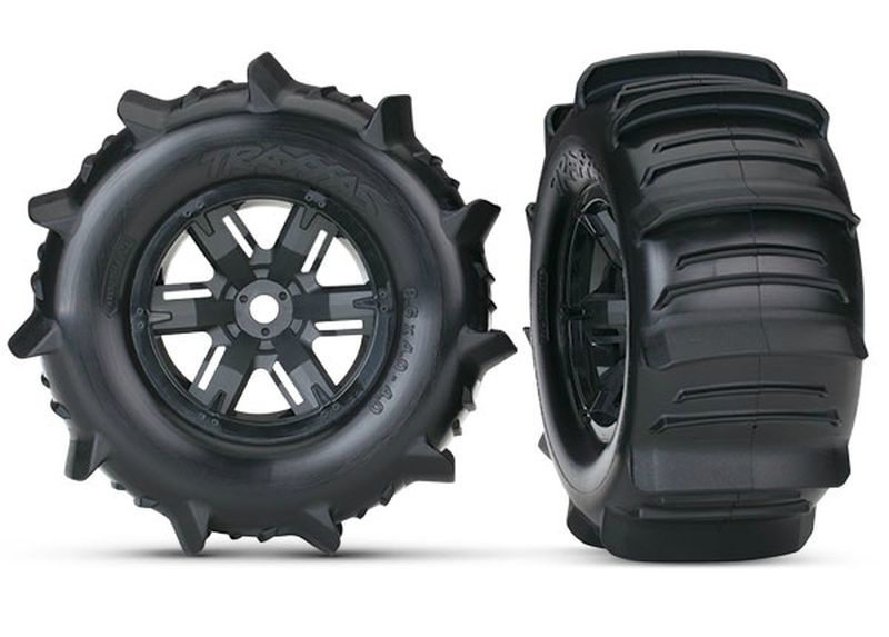 Traxxas Paddle-Reifen auf Felge X-Maxx schwarz (2) 7773