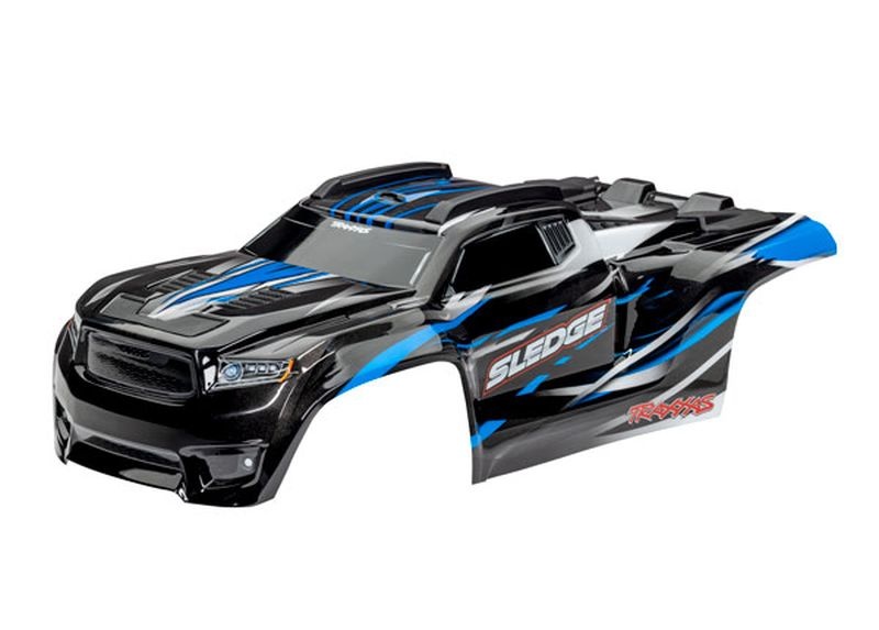 Traxxas Karo SledgeT blau / mit Aufkleberbogen & montierten Clipless 9511A