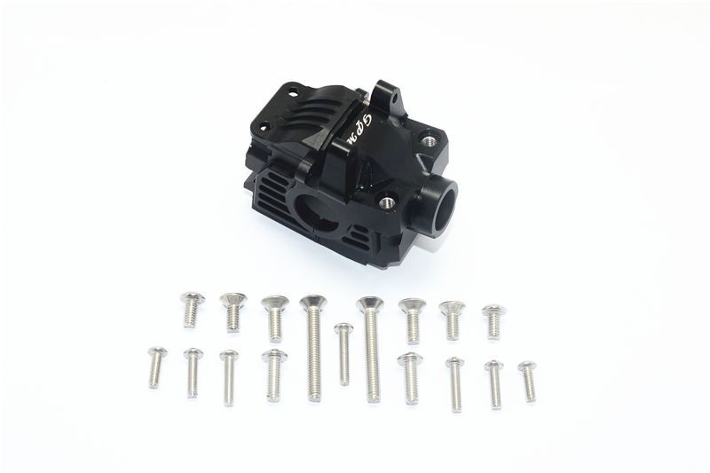 GPM Alu Getriebebox vorne schwarz Traxxas Rustler, Slash, Hoss, XO-01 4x4