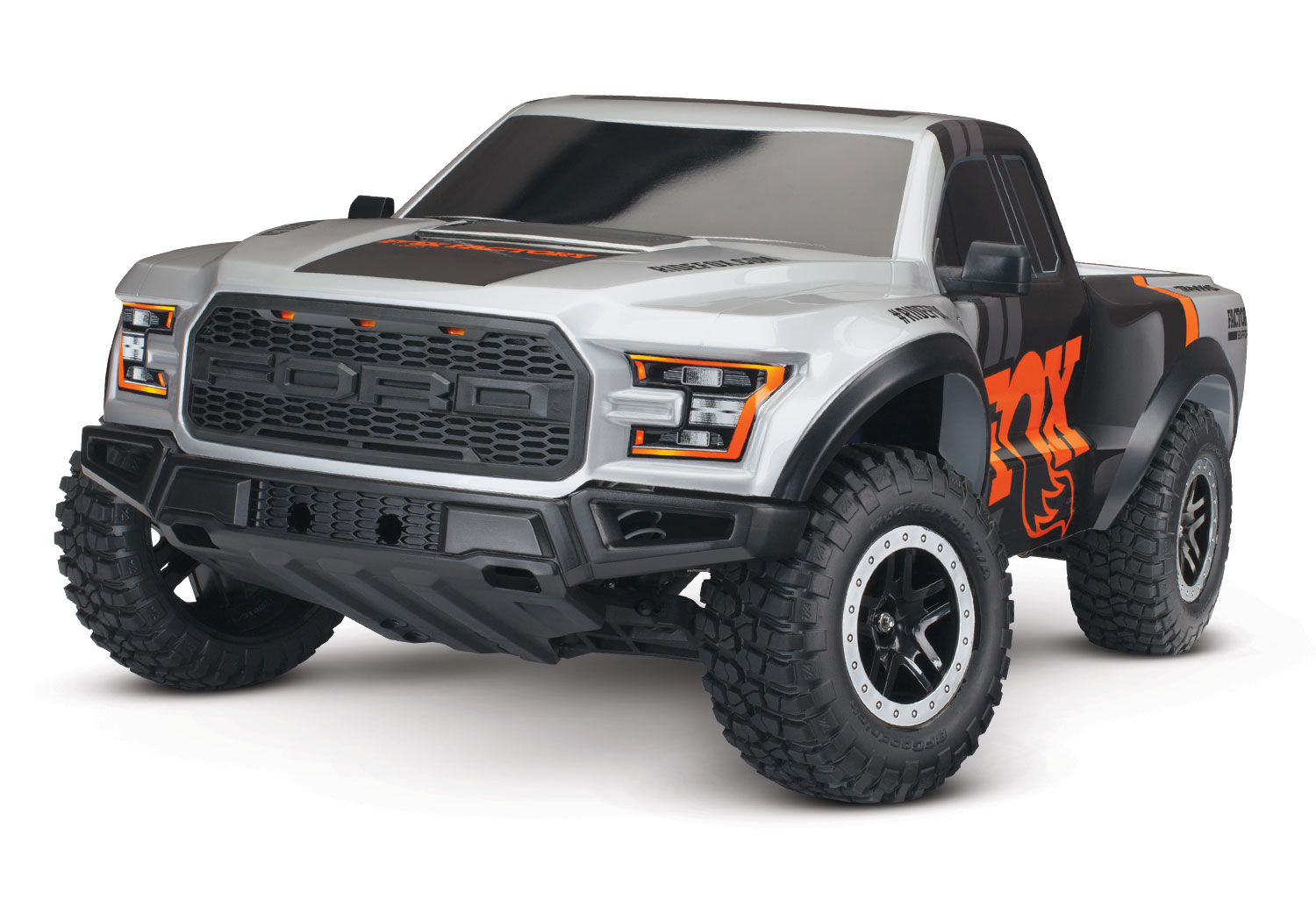 Traxxas Ford F-150 Raptor FOX 1/10 2WD Pickup-Truck RTR Brushed + Akku + 4A USB-C Lader & Clipless 58094-8