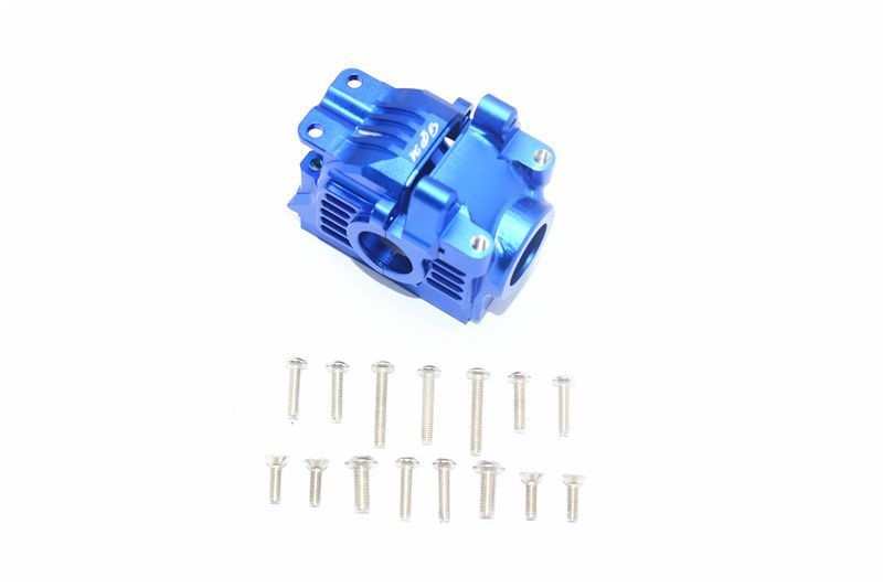 GPM Alu Getriebebox hinten blau Traxxas Rustler, Slash, Hoss, XO-01 4x4