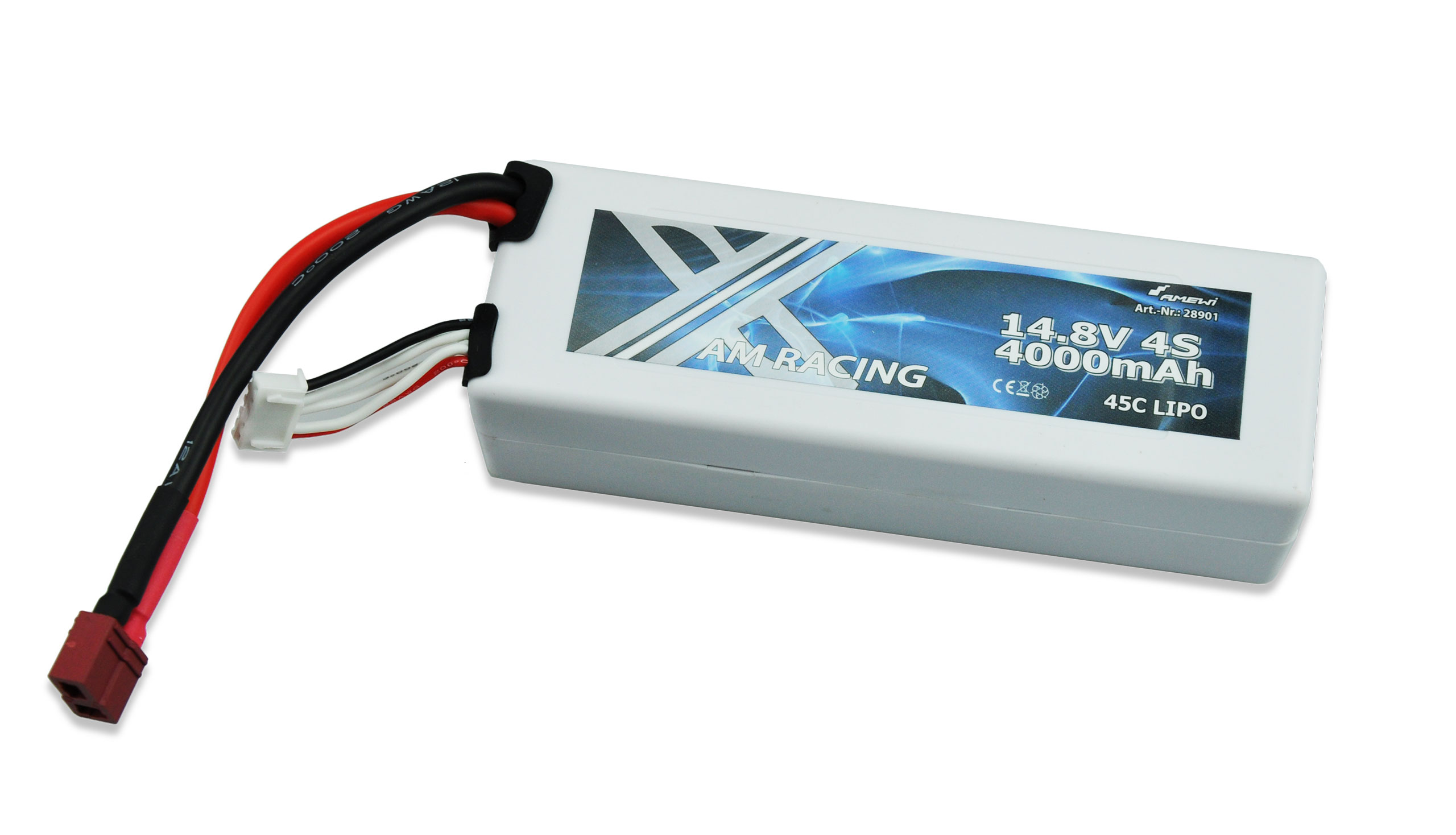 Amewi AMXRacing 14,8V 4000mAh 45C LiPo, Dean Hardcase 28901 für z.B. NTN600