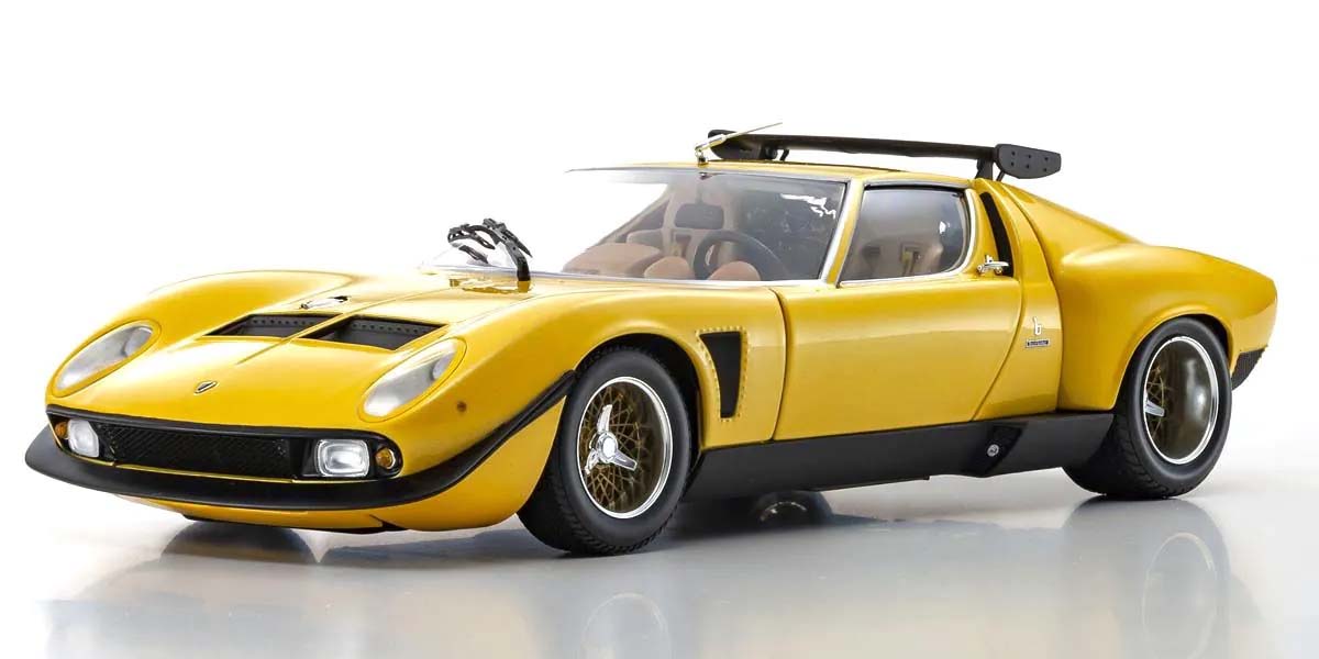 Kyosho 1:18 Lamborghini Miura SVR 1970 Yellow-Black 08319GY
