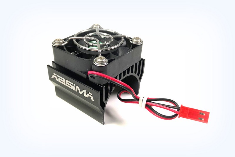 Absima Aluminium Kühlkörper schwarz mit Lüfter 40mm für 1:8 Motoren 2310036
