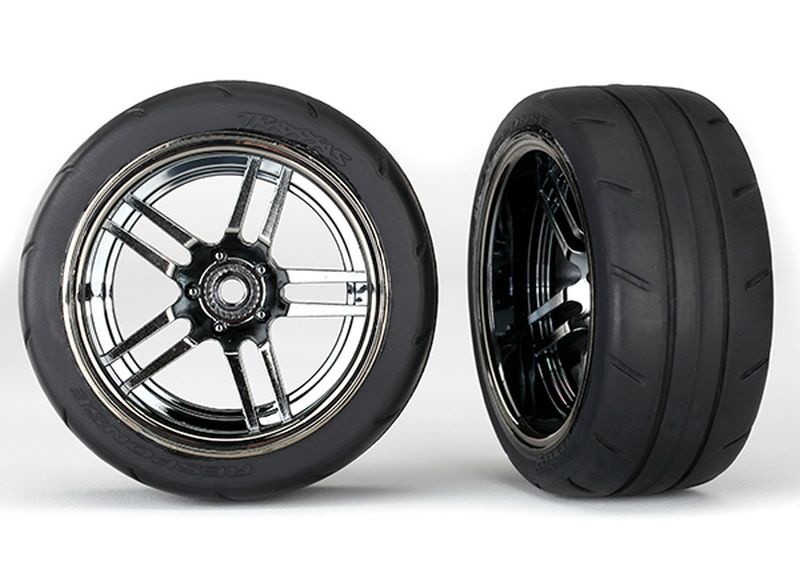 Traxxas Reifen auf Felge Split-Spoke Chrome-schwarz 1.9' Response hi 8374