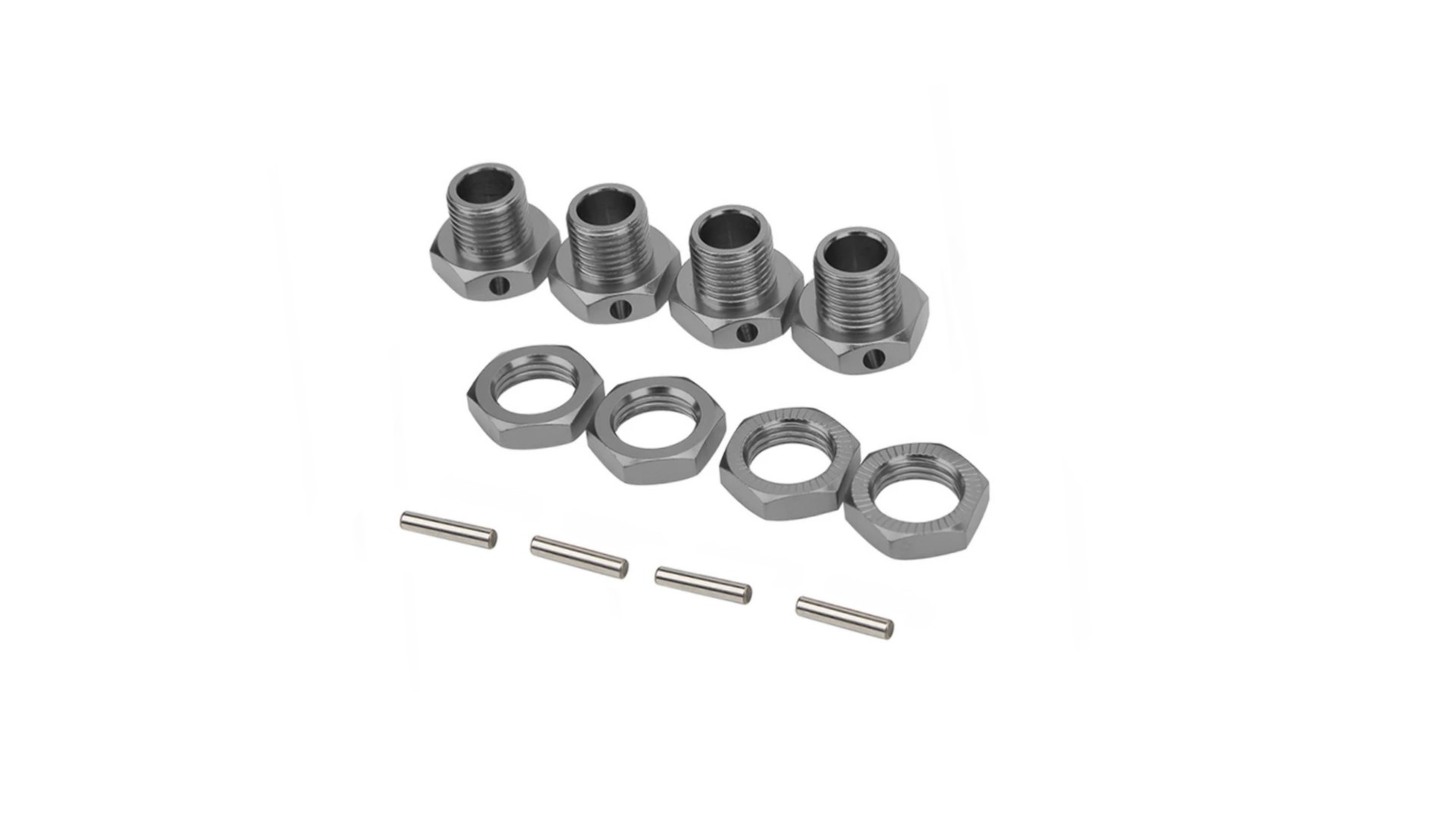 Aluminium Radmitnehmer 1/8 Dark Silver 4 Stück für 8mm Achsen