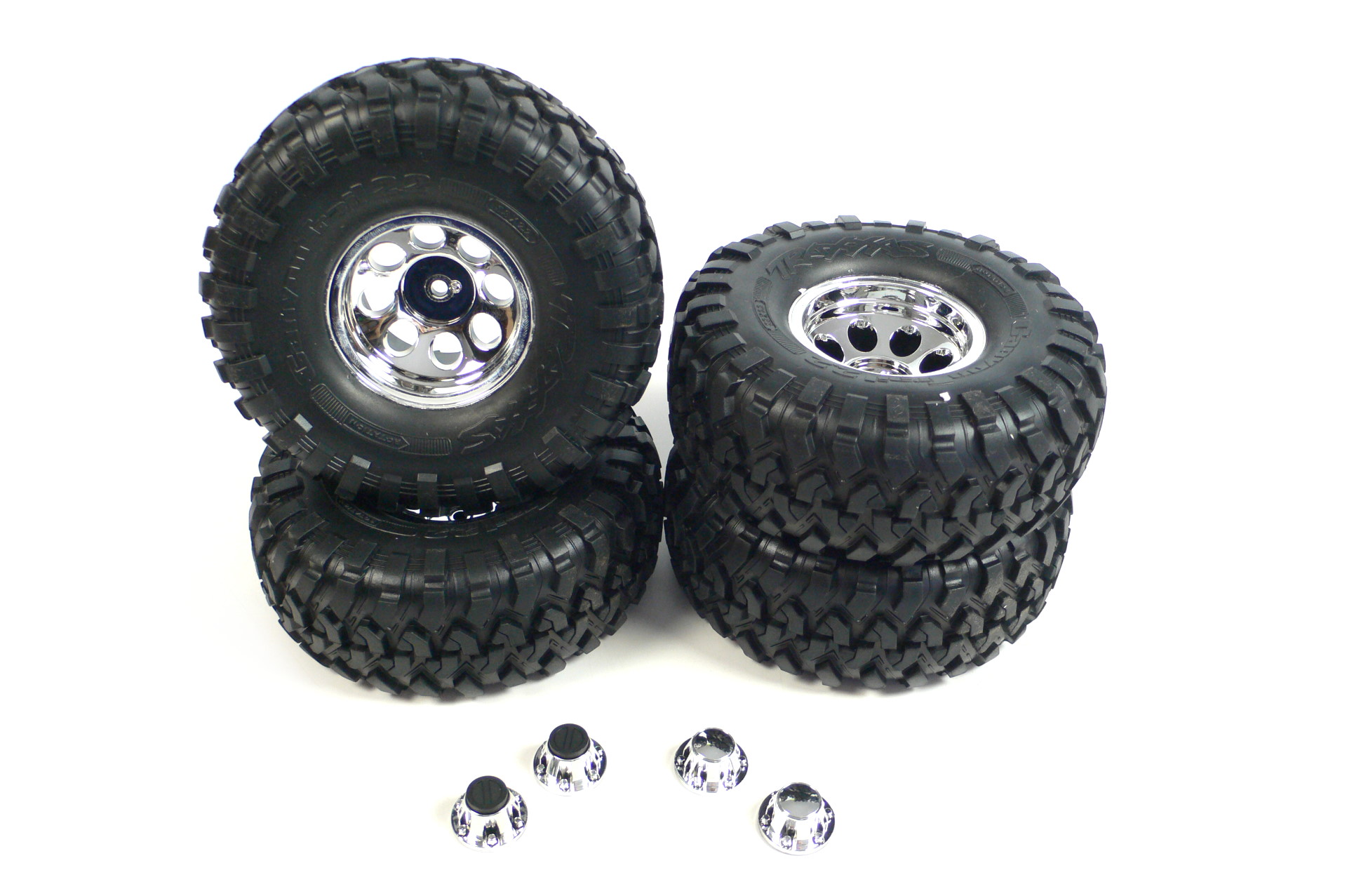 Traxxas TRX-4 Crawler Canyon Trail 2.2 Räder Satz Reifen Chrom Felgen 8184