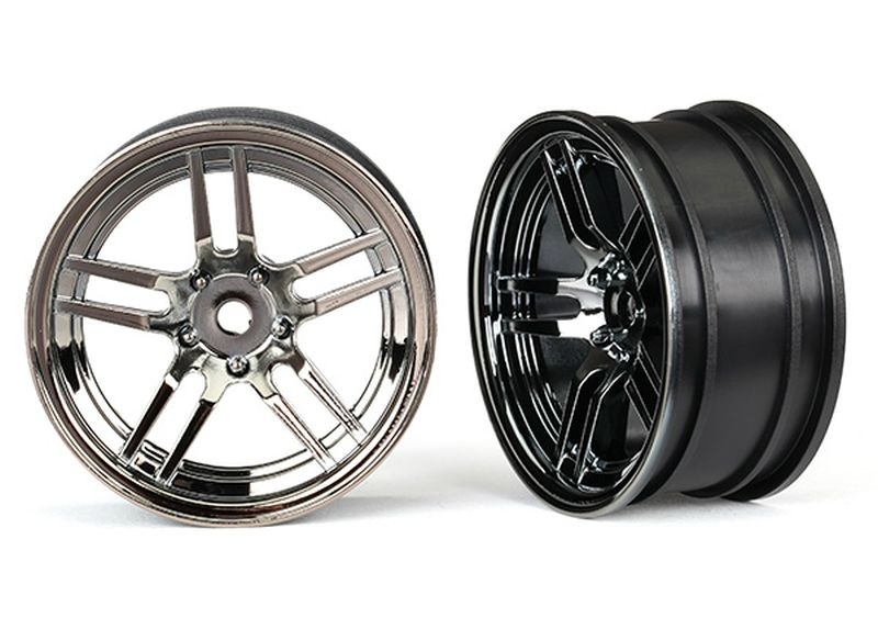Traxxas Felge, 1.9' Split-Spoke Chrome-schwarz vorn (2) 8371