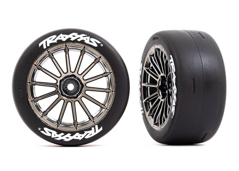Traxxas Response 2.0 Reifen auf Felgen schwarz-chrom hinten (2) 9375R