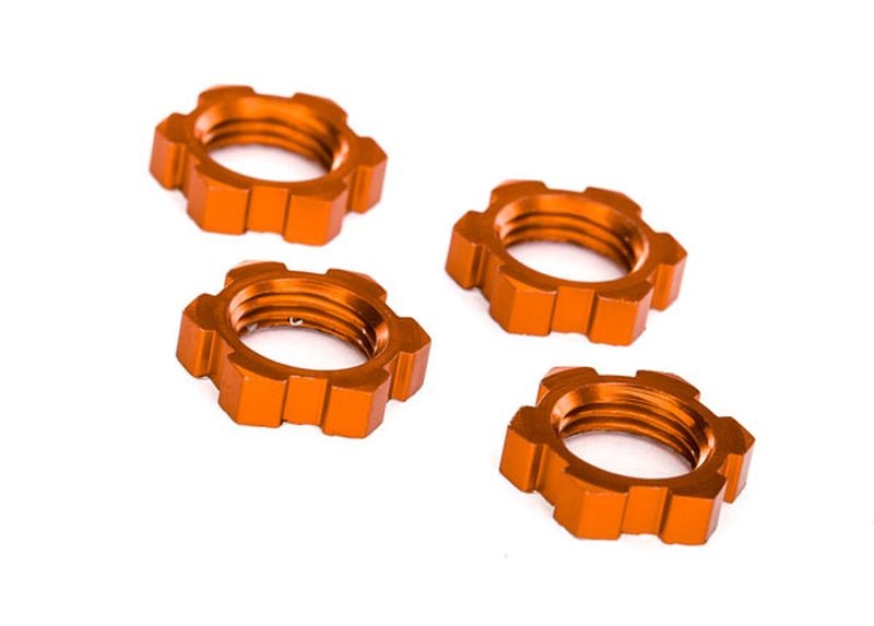Traxxas Radmuttern, splined, 17mm, serrated (orange-eloxiert) (4) 7758T
