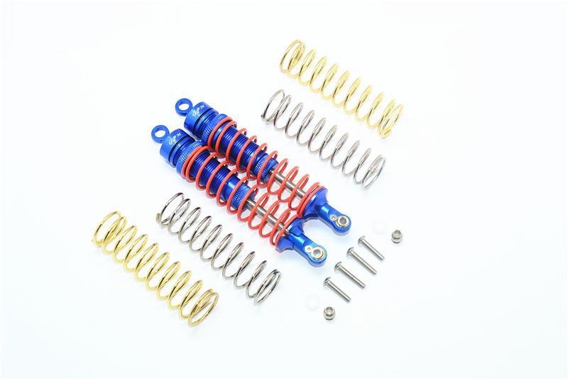 GPM Alu Dämpfer hinten 102mm blau Traxxas Rustler, Slash, Hoss 4x4