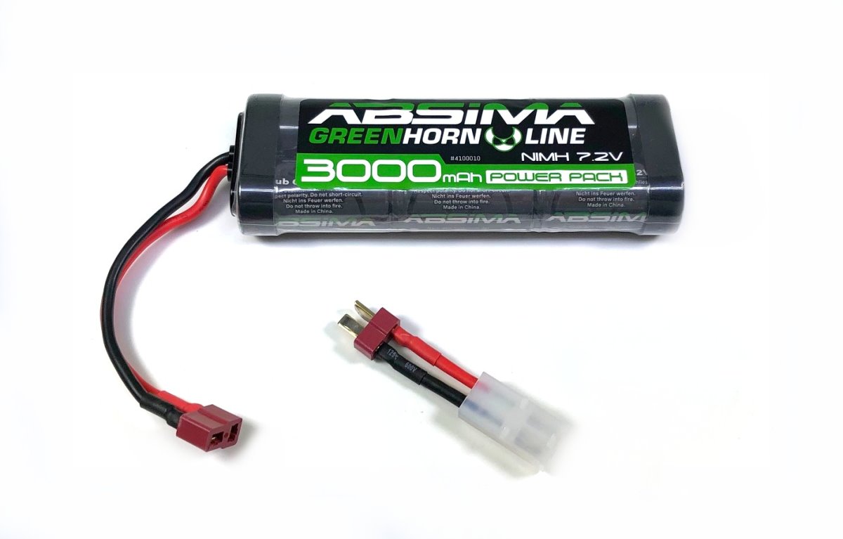 Absima Greenhorn NiMH Stick Pack 7.2V 3000 (T-Plug + Tamiya Adapter) 4100010