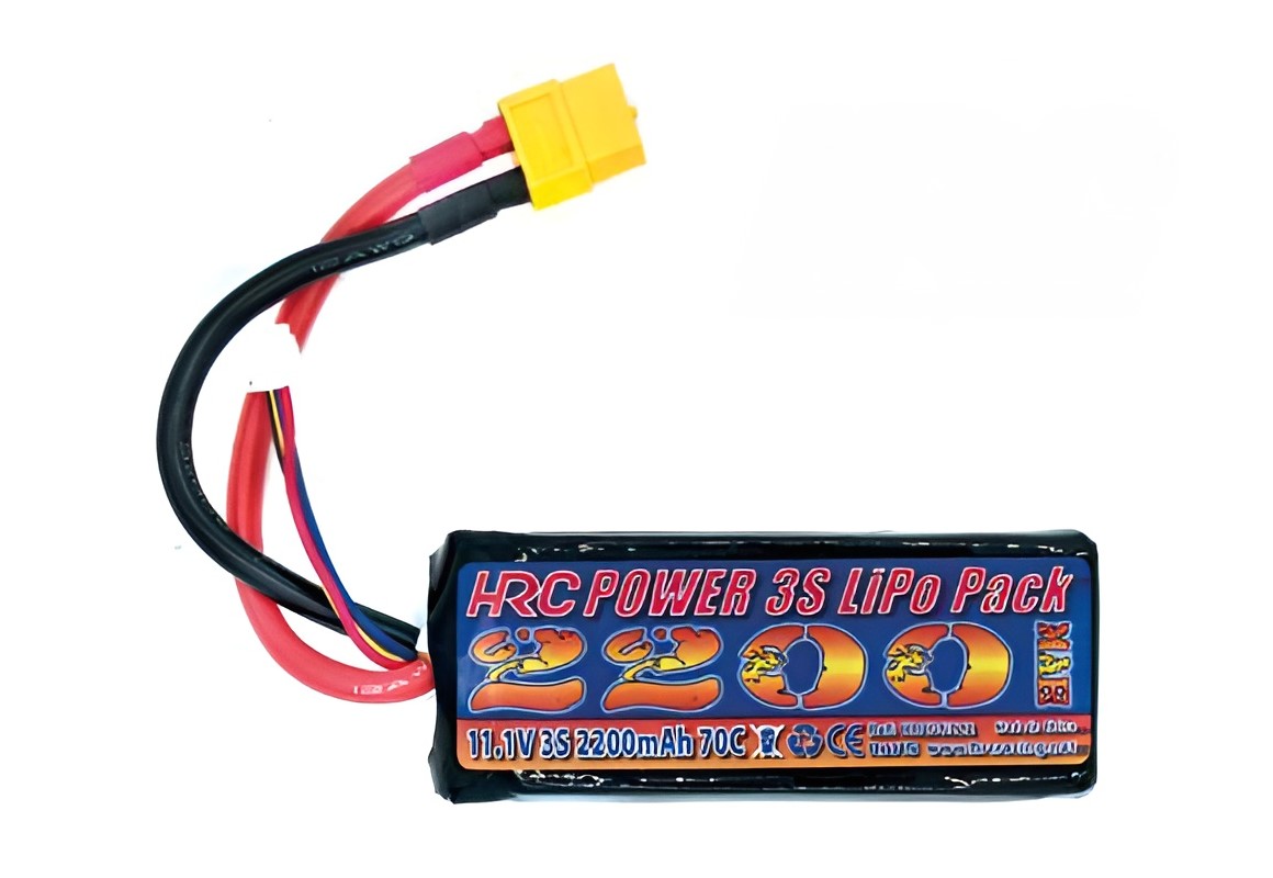 HRC LiPo Akku 3S 11.1V 2200mAh 70C Softcase XT60 90x35x26mm HRC06322X