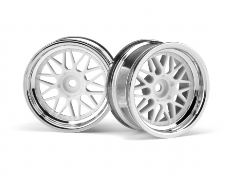 HPI HRE C90 Felge 26mm Chrom/Weiss (6mm Offset/2St) 106773