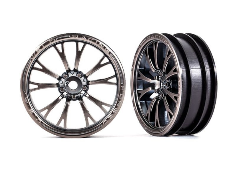 Traxxas Felgen satin schwarz chrom vorn (2) 9472A