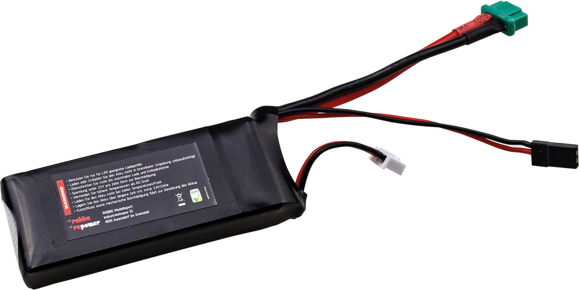 Robbe RO-POWER ULTRA LIFEPO4 1450MAH 6,6V 25(30C) 2S LIFEPO4 Akku MPX/JR/XH Stecker 7411