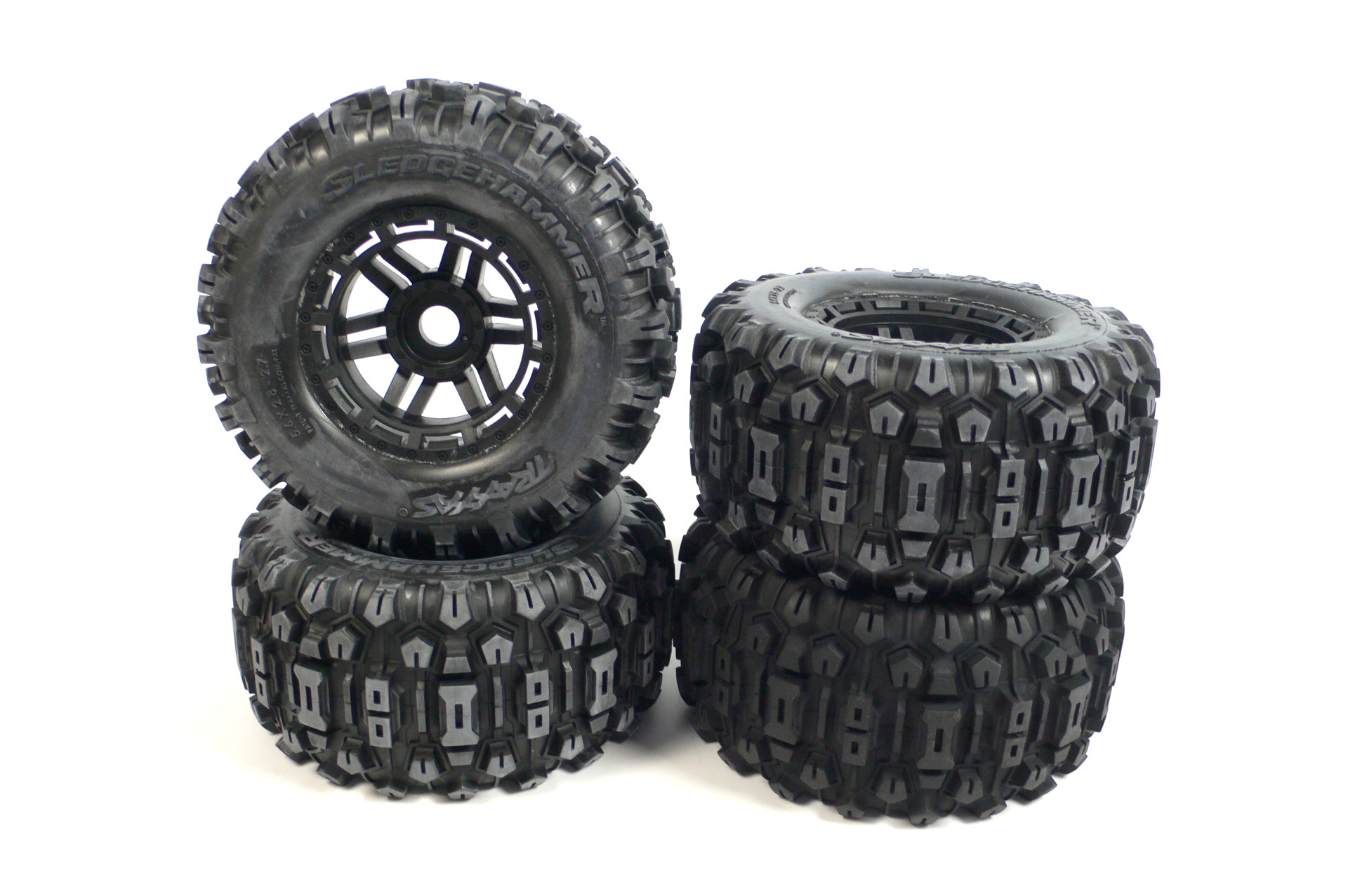 Traxxas MAXX Sledgehammer Monster Truck Räder 8973 4x Reifen und Felgen