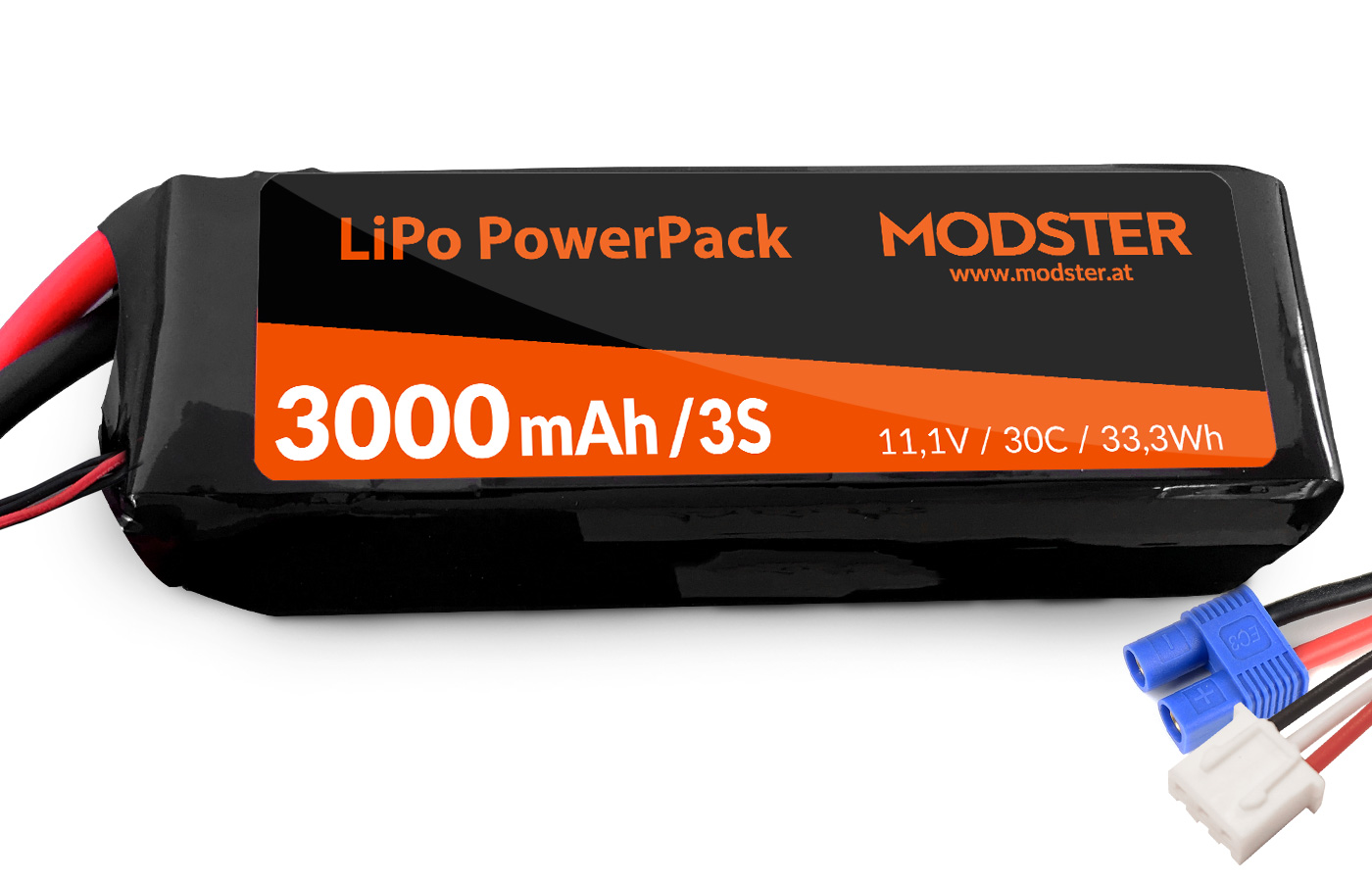Modster LiPo Akku 3S 11,1V 3000 mAh 30C (EC3) PowerPack MD11721