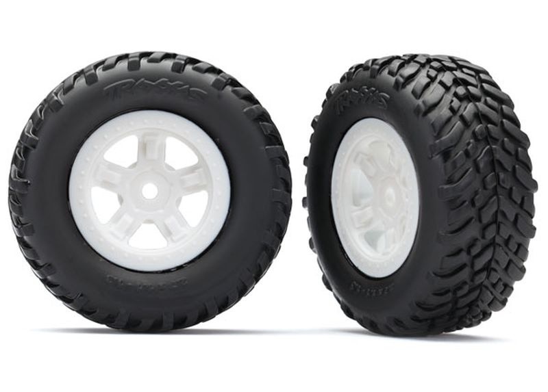 Traxxas Reifen auf Felge verklebt (SCT Felge weiß, SCT off-Road Reif 7674X