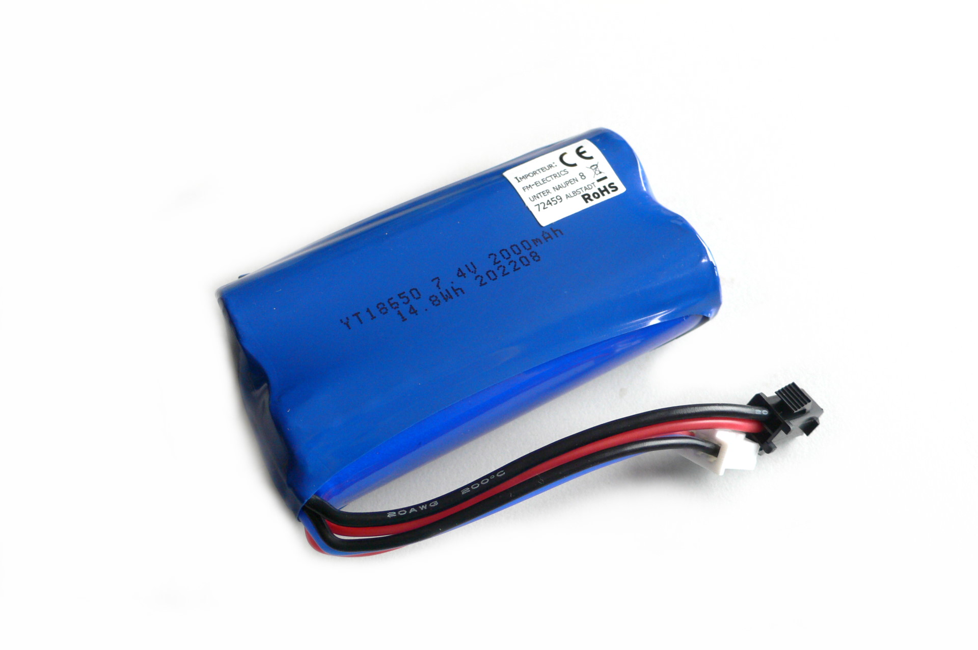 LiIon Akku 7,4V 2000mAh 1682_BAT Molex HuiNa Amewi FM