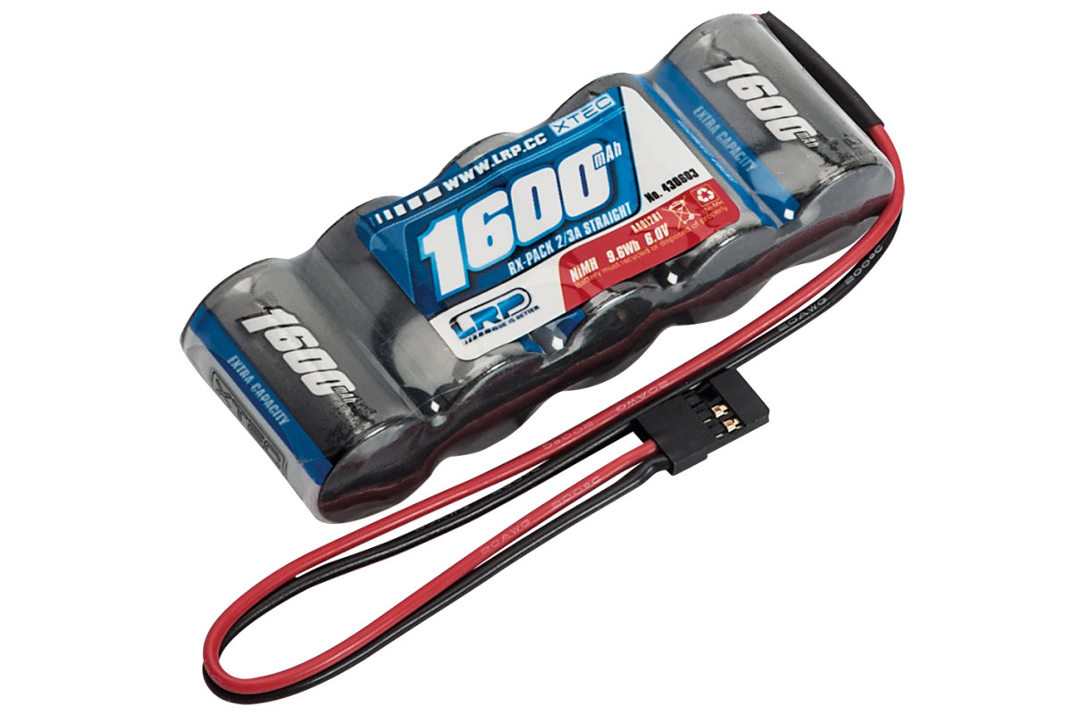 LRP XTEC RX-pack Straight 2/3A NiMH - JR - 6.0V - 1600mAh 430603