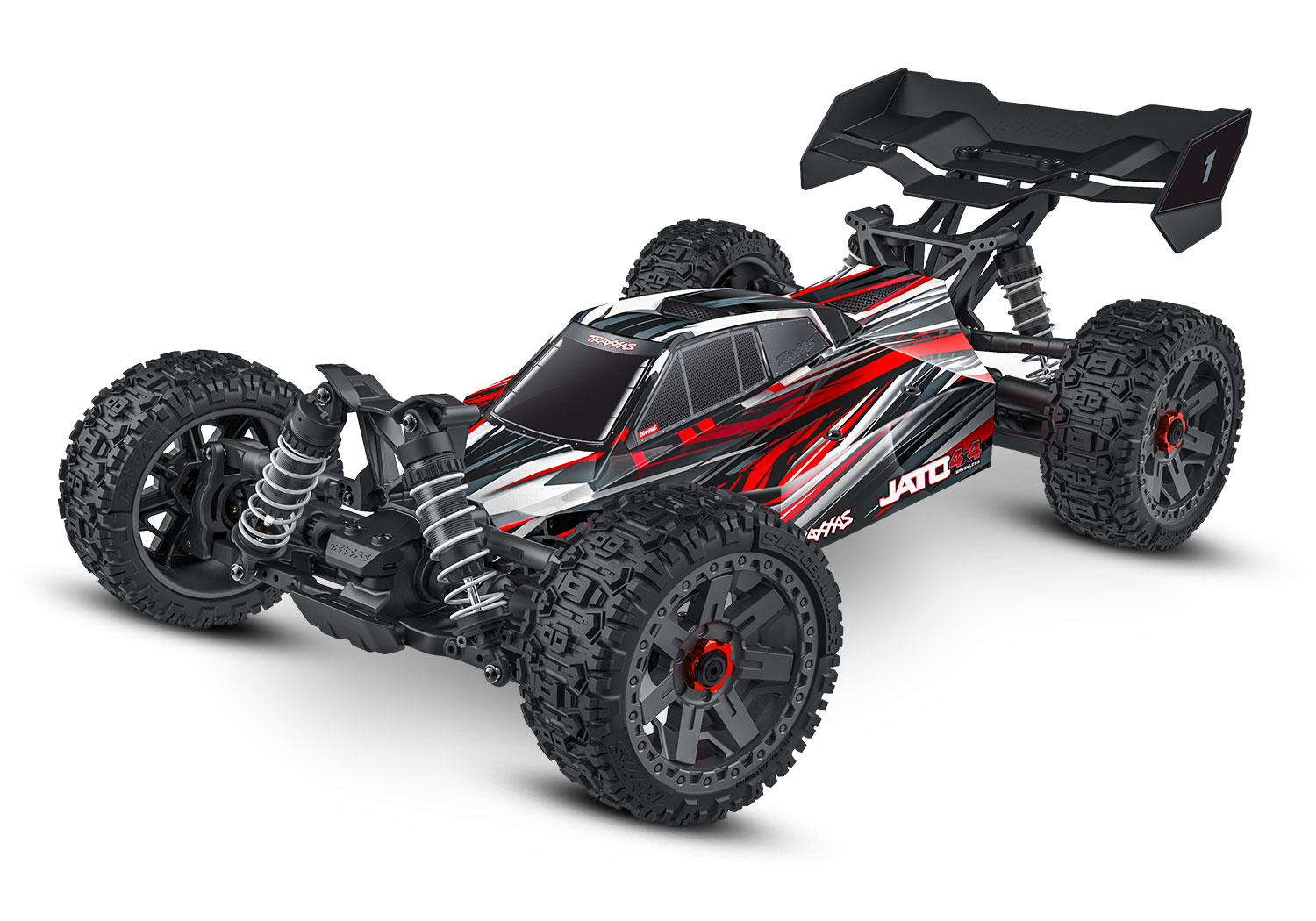 Traxxas JATO 4x4 BL-2S Brushless Buggy rot HD-Teile ARTR 90154-4