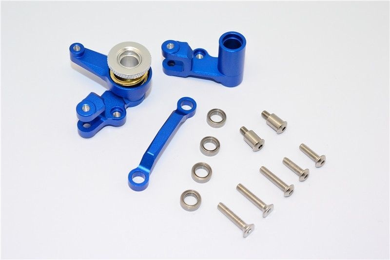 GPM Alu Lenkungs-Set mit Kugellager blau Traxxas XO-01