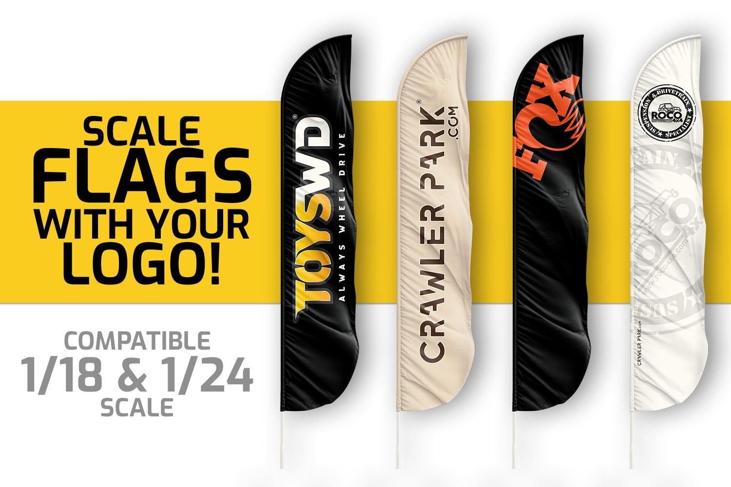 ToysWD Crawler Park: 1/18 & 1/24 Custom Flag with your logo (50 minimum amount) TWD240016