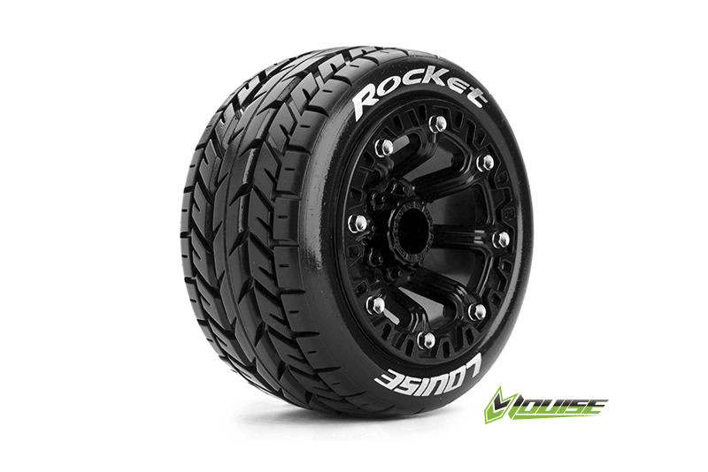 Louise ST-ROCKET 2.2 soft Reifen auf Felge schwarz (2) TRX 1:16 v/h & Buggy 1:10 hi L-T3188SB