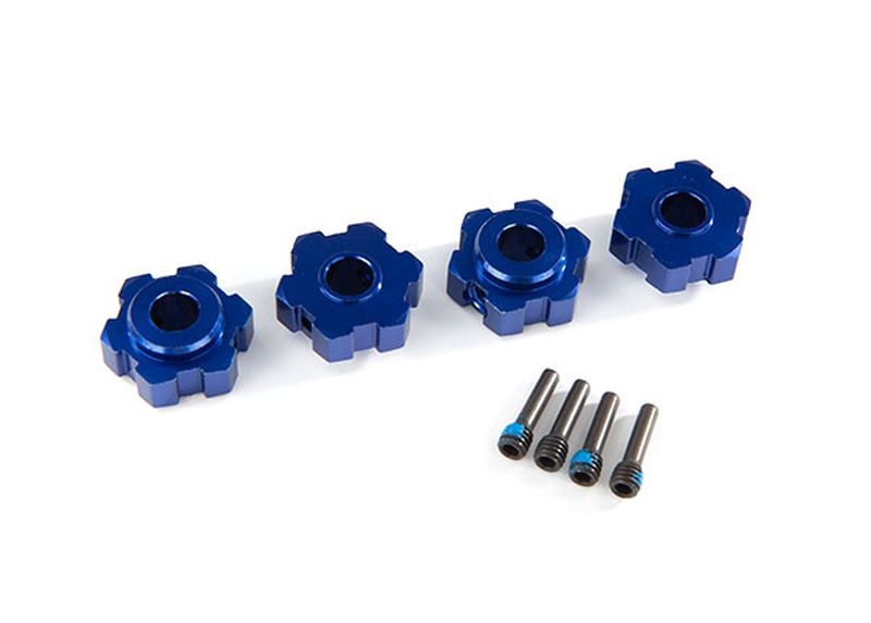 Traxxas Sechskant-Radmitnehmer Alu blau 8956X