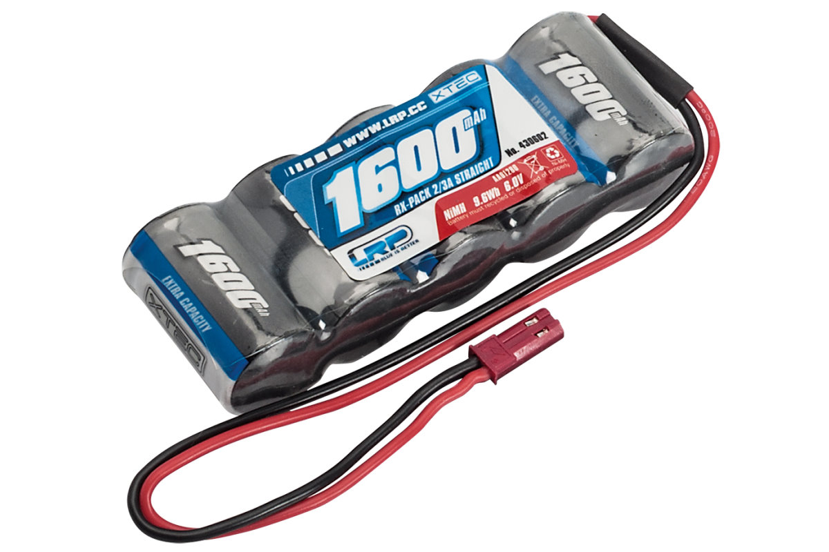 LRP XTEC RX-pack Straight 2/3A NiMH - BEC - 6.0V - 1600mAh 430602