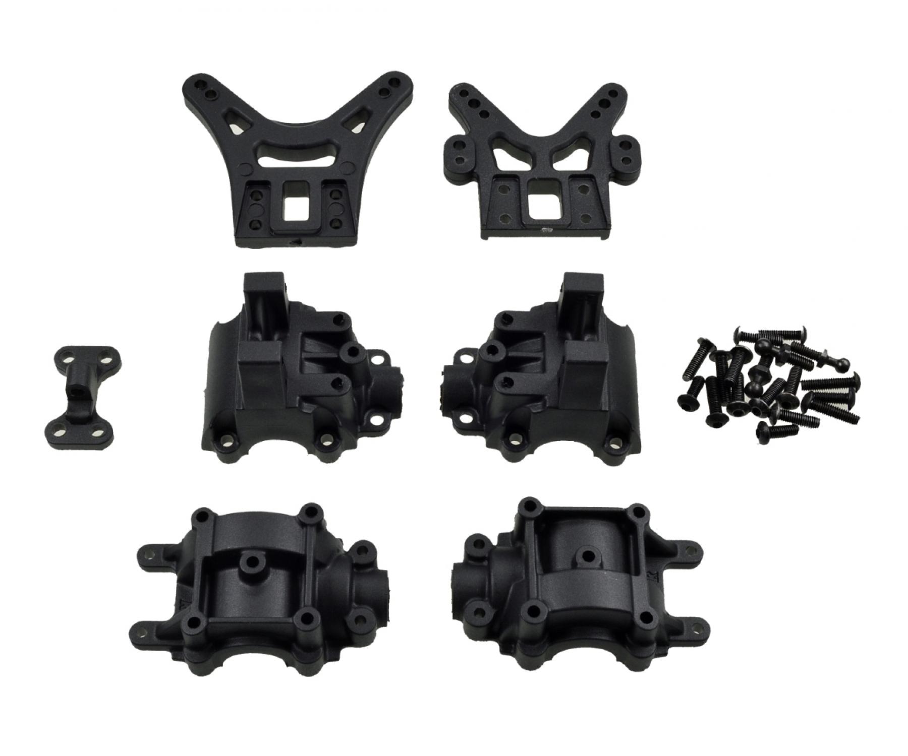 Carson 05486 X10ET-XL Dämpferbrücke / Getriebegehäuse Set 500405486