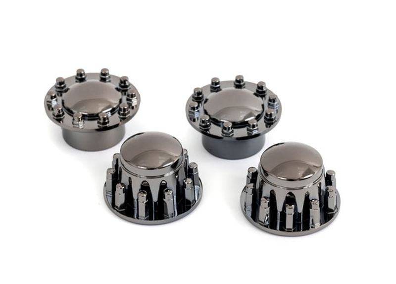 Traxxas Center-Abdeck-Kappen Big-Rig-Felgen schwarz/chrome je 2x v/h 8876R