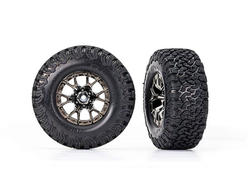 Traxxas BFGoodrich AT KO2 Reifen auf 2.2/3.0 Felge schwarz/chrom (2) Raptor R 4x4 (2WD vorne) 10186-BLKCR