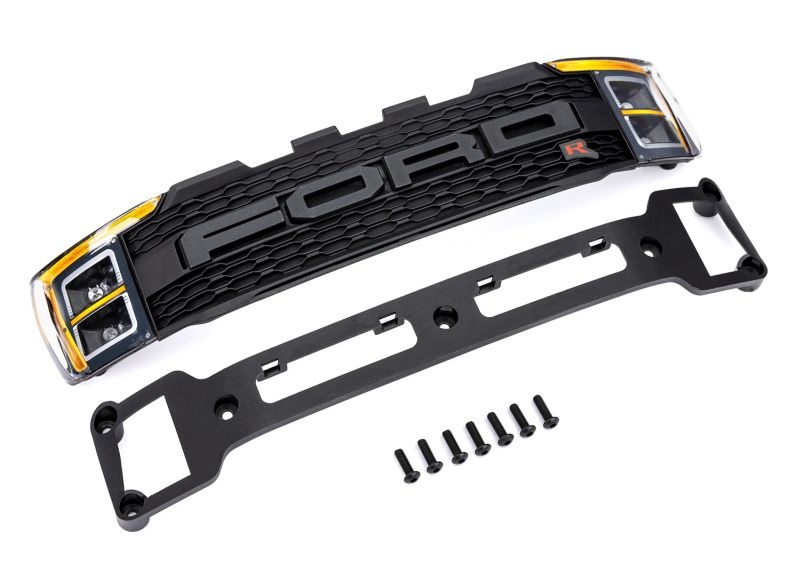 Traxxas Karosserie-Grill montiert mit Scheinwerfer (für 10111 Karo) Raptor R 4x4 10120