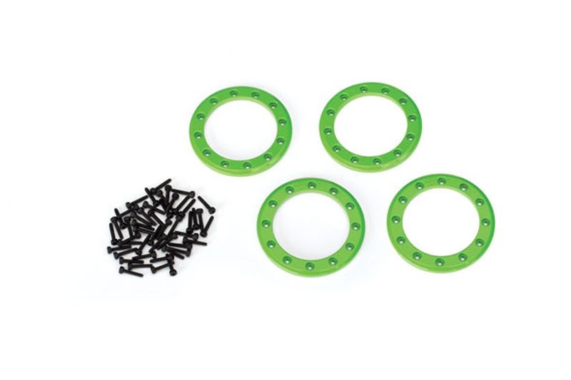 Beadlock Rings Grün (1.9') Alu (4) + Schrauben 8169G