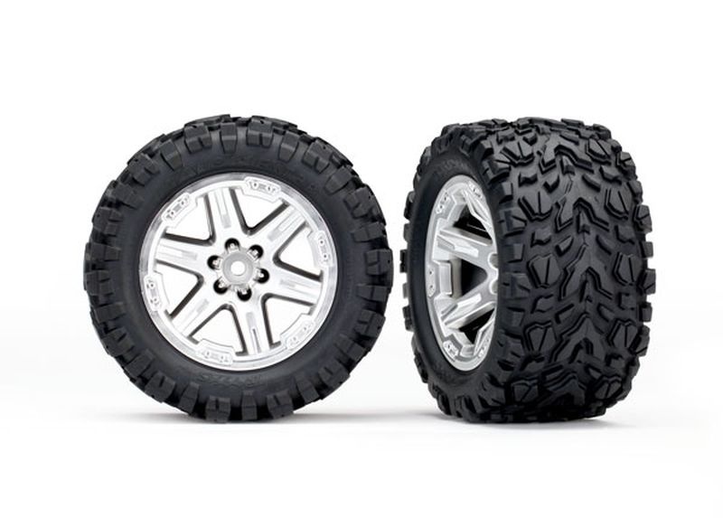 Traxxas 6773R Reifen auf Felge 2.8 RXT satin chrome / Talon Extreme (2) (T