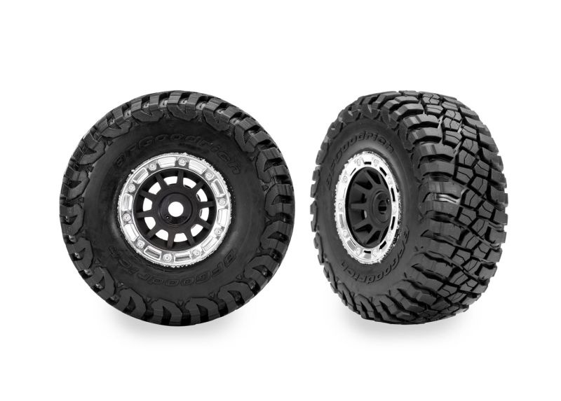 Traxxas BFG Mud-Terrain Reifen auf 1.4 Felgen schwarz/chrom (2) Mini-Slash 4x4 10870-STBLK
