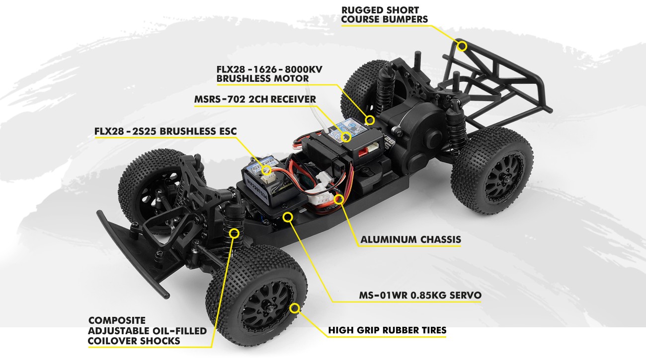 Maverick Microbe Flux 1/24 4WD Mini Short Course Truck Gelb Brushless 151509 - Abbildung 6