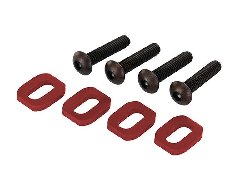 Traxxas Schreiben, Motorhalter, Alu (rot-eloxiert) (4)/ 4x18mm BCS ( 7759R
