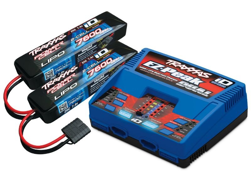 Traxxas DUAL EZ-Peak Plus-Lader 2972G + 2x 2S Lipo 7600mAh 2869X 2991G