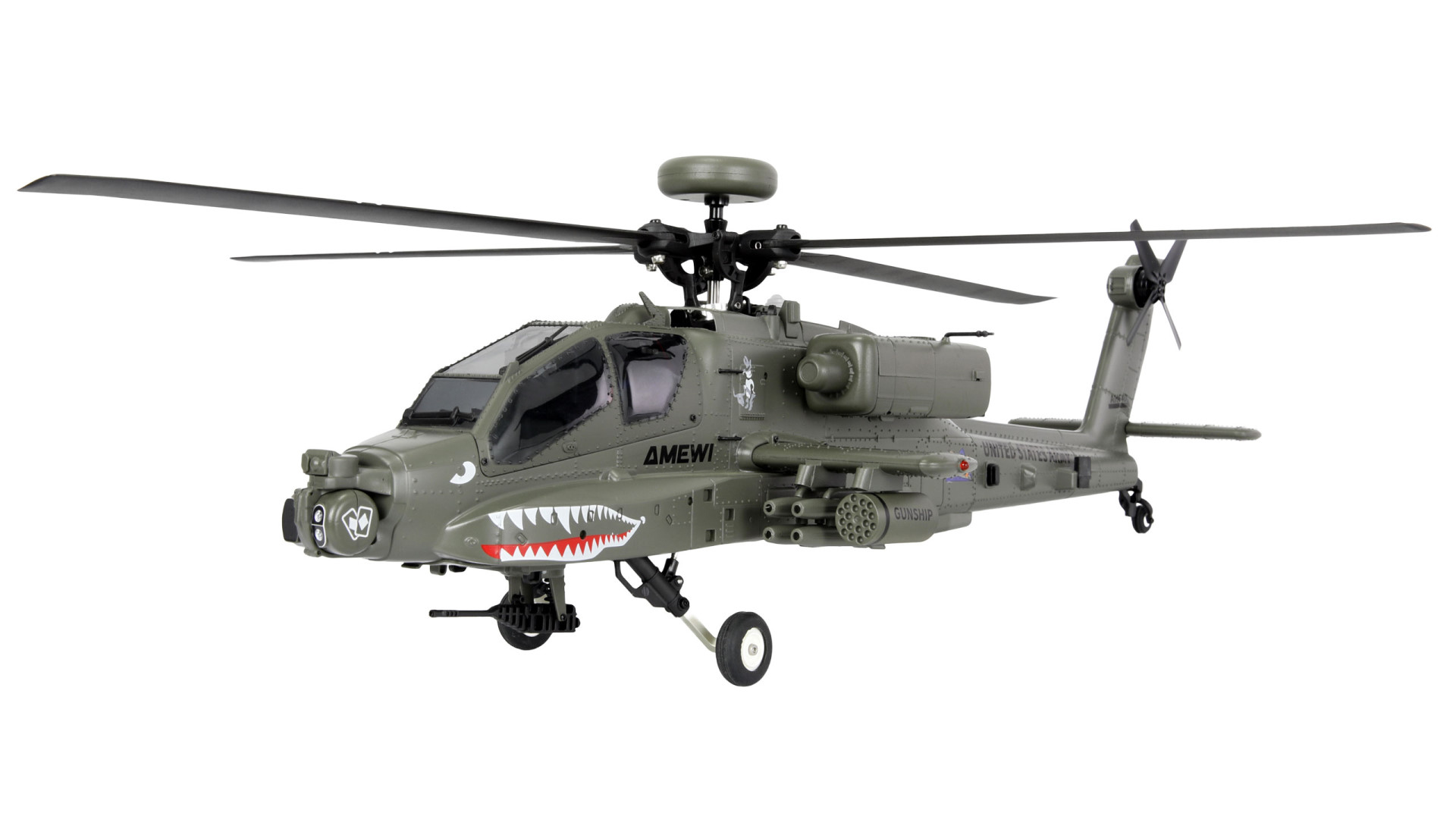 Amewi Apache AH-64D CP Helikopter 6G/3D RTF grün 25368 - Abbildung 1