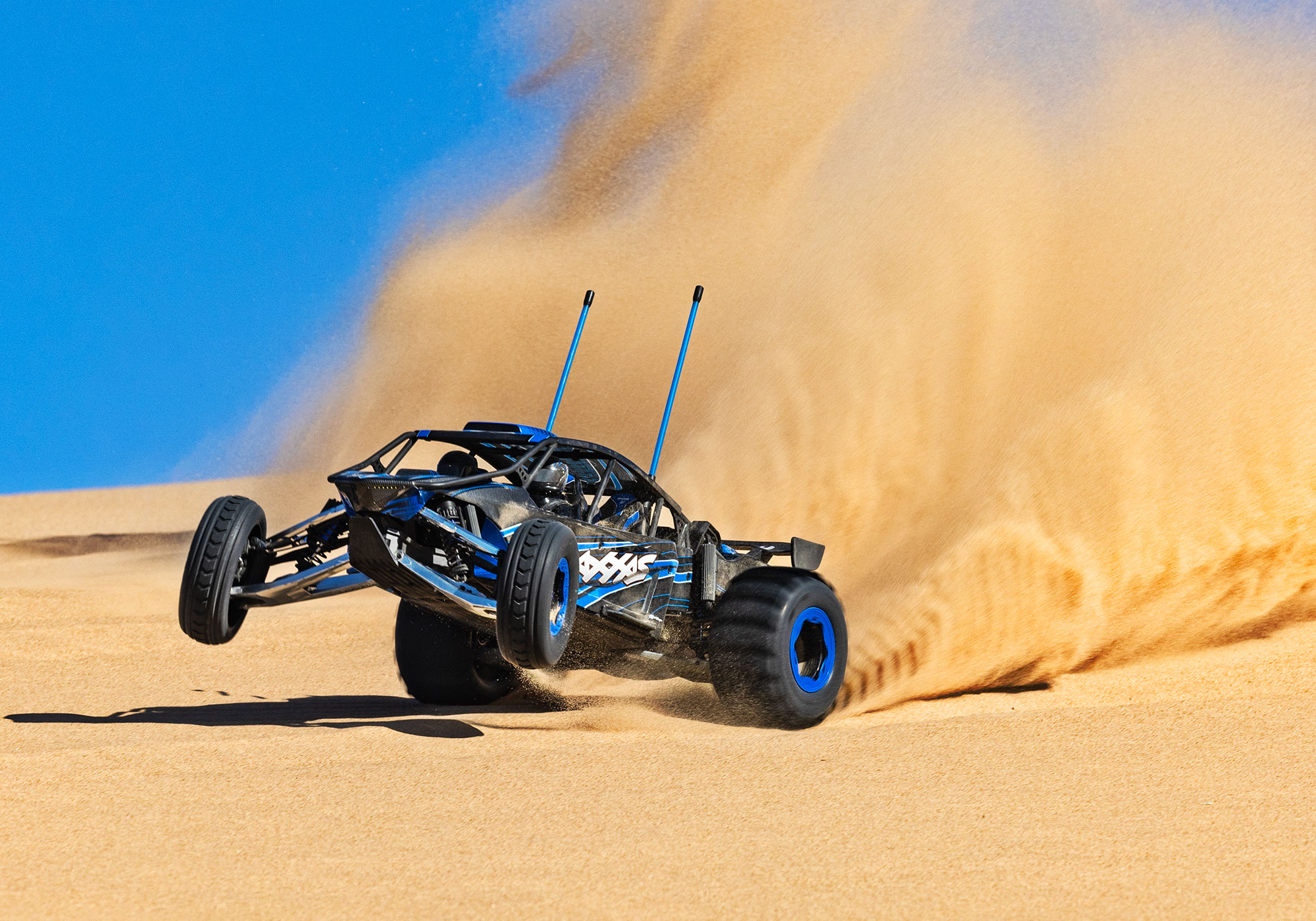 Traxxas FUNCO RWD 8S VXL 1/6 Sand Car Blau RTR Brushless o. Akku & Lader 109076-4