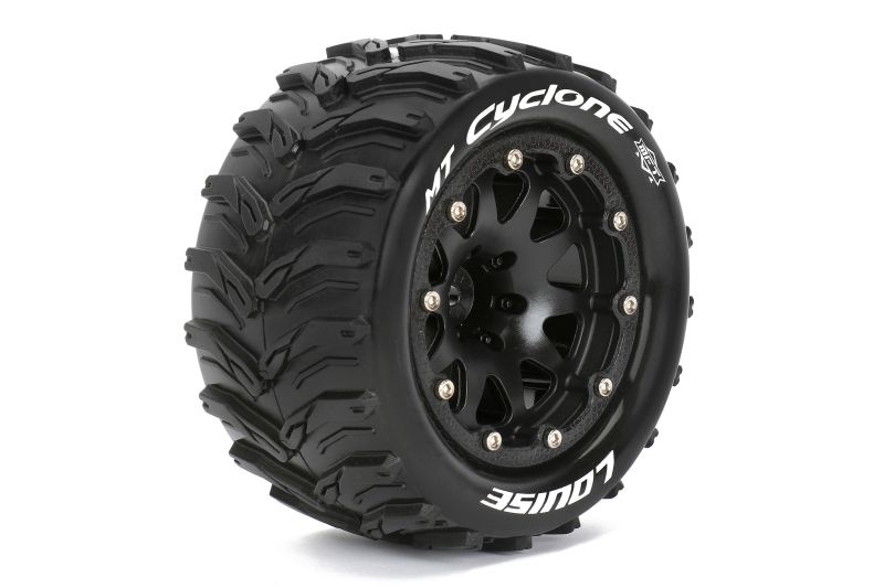 Louise MFT MT-CYCLONE Bead-Lock-Felge schwarz 1/2 Offset (2) 1/10 Monster Truck 2,8 L-T3310SBH