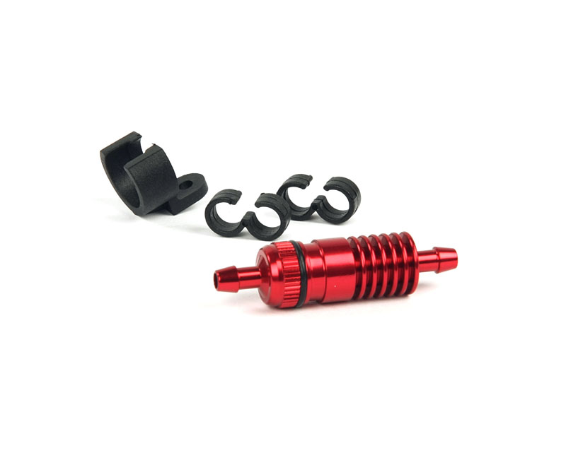 R07126R Sprit Sinterfilter und Kühler Rot (inkl. Halter & 2x Clips)