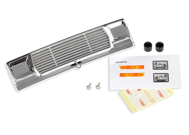 Traxxas Grill, Bigfoot No. 1 (chrome)/ decals/ adhesive tape/ mounti 3656