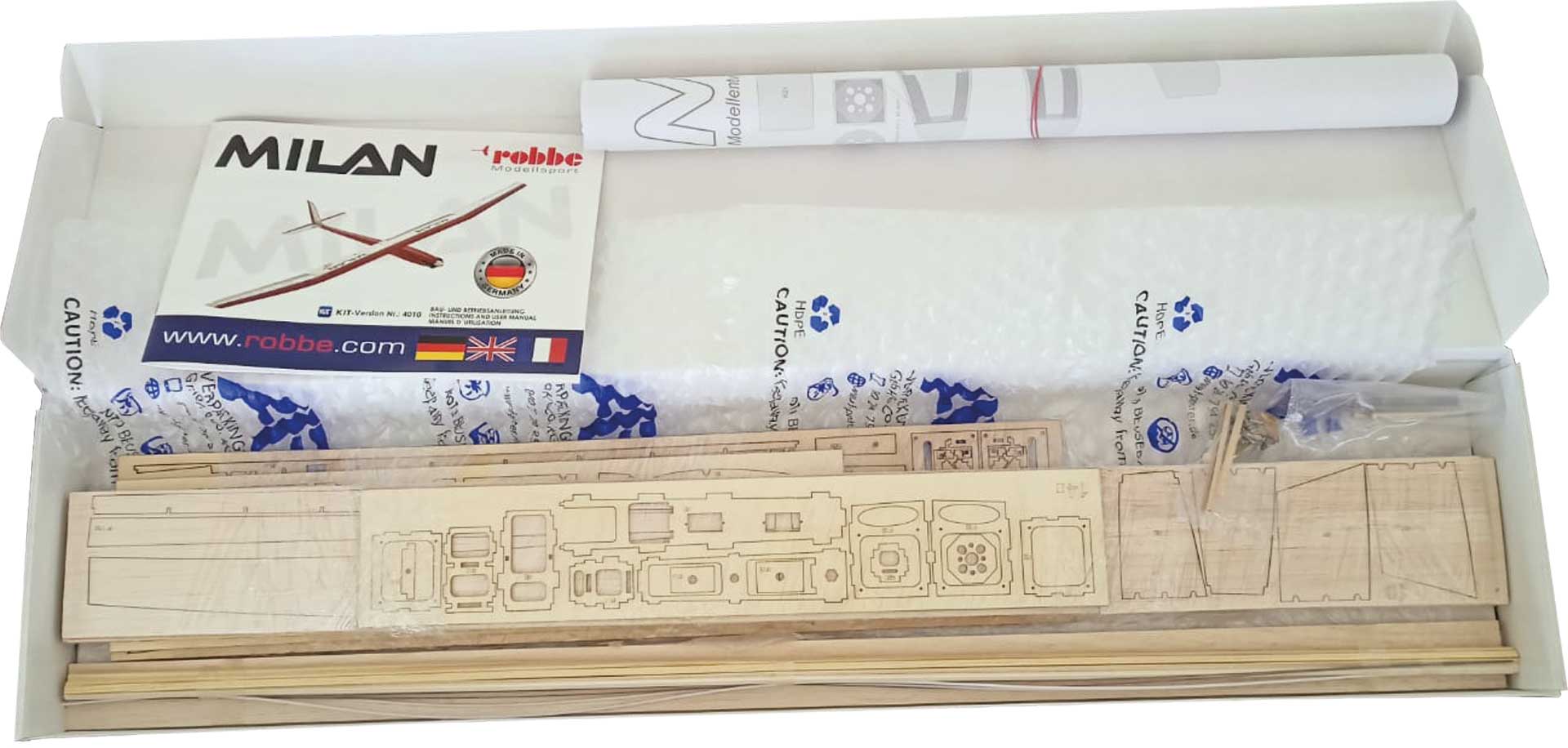 Robbe MILAN Laser Cut Holzbausatz "Made in Germany" Hochleistungs-Elektrosegler 4010
