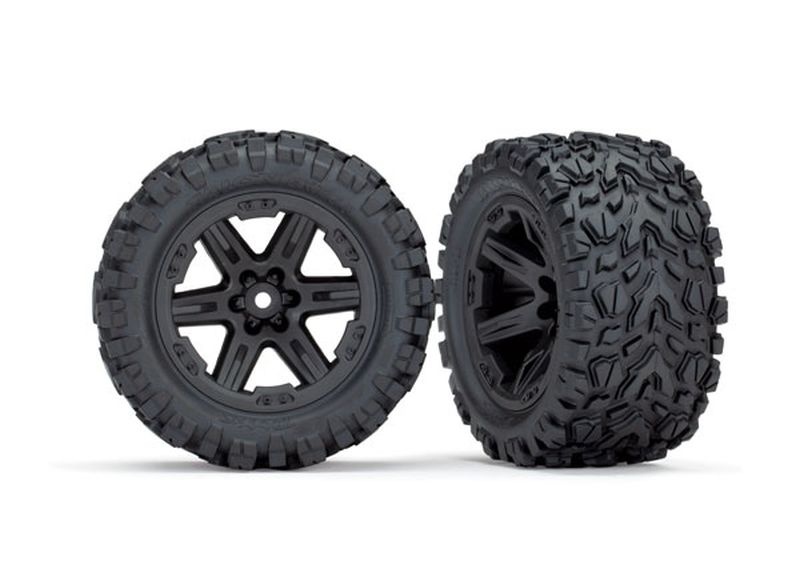 Traxxas 6773 Reifen & Felgen montiert 2.8 (Rustler 4X4) Felgen schwarz (T